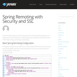 Spring Remoting with Security and SSL