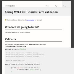 Spring MVC Fast Tutorial: Form Validation