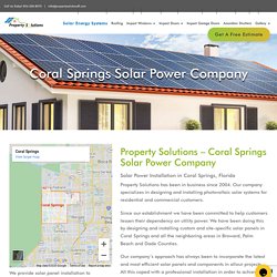 Coral Springs Solar Power Installation