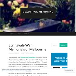 Springvale War Memorials of Melbourne