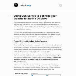 Using CSS Sprites to optimize your website for Retina Displays — miekd