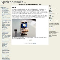 Raspberry Pi micro arcade machine - Intro
