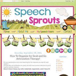 Speech Sprouts: How To Organize for Grab and Go Articulation Therapy!