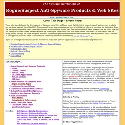 Spyware Warrior- Rogue-Suspect Anti-Spyware Products & Web Sites