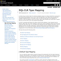 SQL-CLR Type Mapping