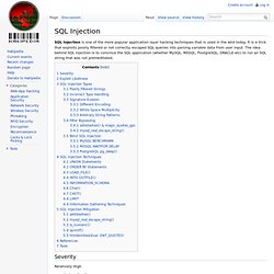 SQL Injection - Hakipedia