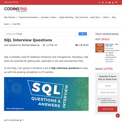 Top 30 SQL Interview Questions : Coding Tag