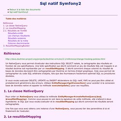Sql natif Symfony2