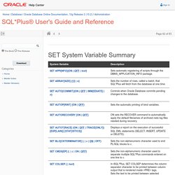 SQL*Plus Command Reference