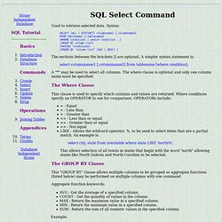 SQL Select Command