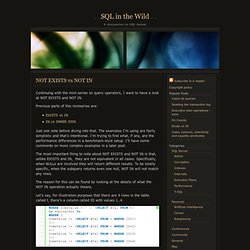 SQL in the Wild » Blog Archive » NOT EXISTS vs NOT IN