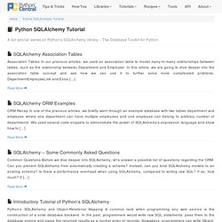 Python SQLAlchemy Tutorial