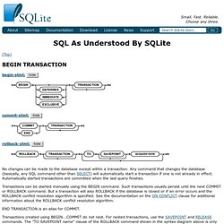 SQLite Query Language: BEGIN TRANSACTION