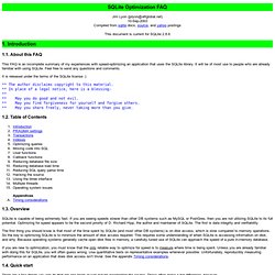 SQLite Optimization FAQ