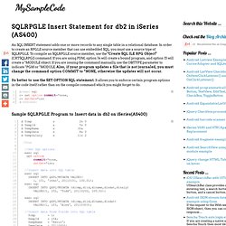 SQLRPGLE Insert Statement for db2 in iSeries (AS400)