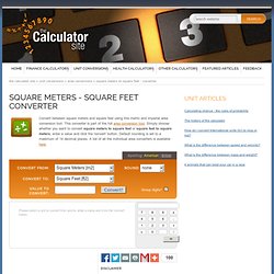 Square Meters to Square Feet Converter - The Calculator Site