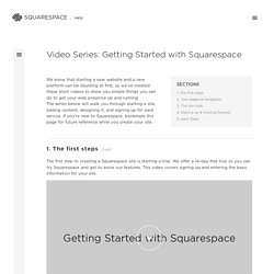 Squarespace Help - Video Series: Getting Started with Squarespace