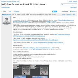 Squeak - Dev - [ANN] Open Croquet for Squeak 5.2 (32bit) release