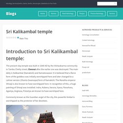 Sri Kalikambal temple – Blogs