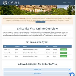 ETA for Sri Lanka Online