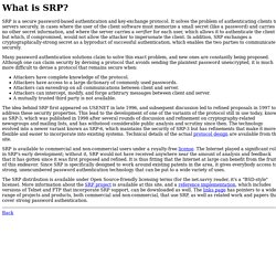 SRP: What Is It?