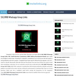 SSC/RRB Whatsapp Group Links