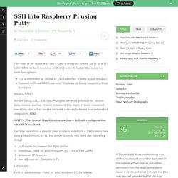 SSH into Raspberry Pi using Putty