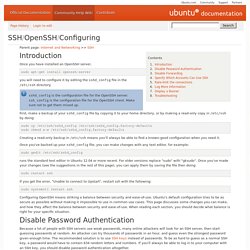 SSH/OpenSSH/Configuring