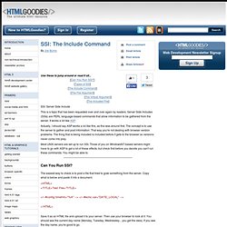 SSI: The Include Command
