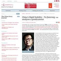 China’s Rigid Stability – Yu Jianrong 于建嵘 analyses a predicament