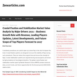Cranial Fixation and Stabilization Market Value Analysis by Major Drivers 2021 – Business Growth Rate with Revenue, Leading Players Updates, Latest Developments, and Future Scope of Top Players Forecast to 2027 – Zonearticles.com