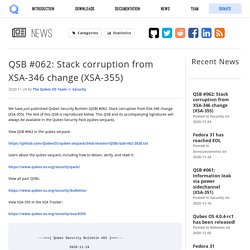 QSB #062: Stack corruption from XSA-346 change (XSA-355)