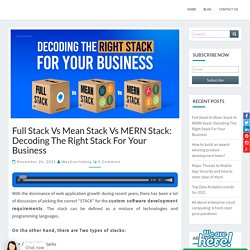 Full Stack Vs Mean Stack Vs MERN Stack: Decoding The Right Stack For Your Business