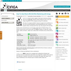 How To: Dual Stack (IPv4 & IPv6) Monitoring with Icinga - Added 1712, NOTE, Icinga, IPv4, Wiki, IPv6 - Icinga: Open Source Monitoring
