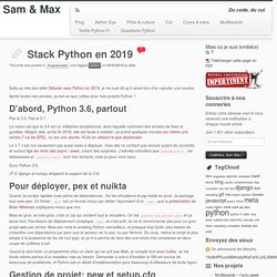 Stack Python en 2019 – Sam & Max