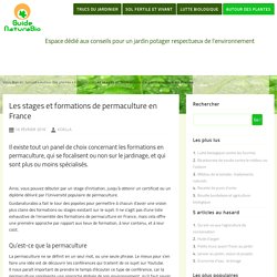 Les stages et formations de permaculture en France