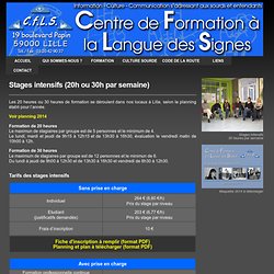 Stages intensifs - C.F.L.S. Centre de Formation à la Langue des Signes de Lille