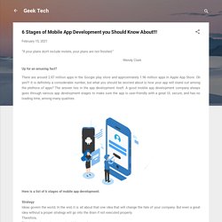 6 Stages of Mobile App Development you Should Know About!!!