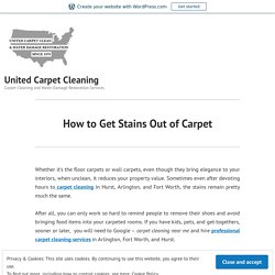 How to Get Stains Out of Carpet – United Carpet Cleaning