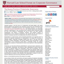 Harvard Law School Forum on Corporate Governance by Lucian A. Bebchuk and Roberto Tallarita