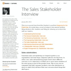 The Sales Stakeholder Interview