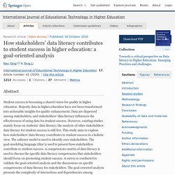 How stakeholders’ data literacy contributes to student success in higher education: a goal-oriented analysis