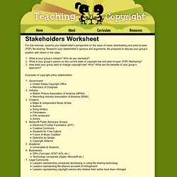 Stakeholders Worksheet