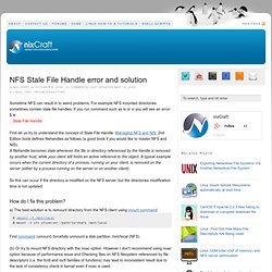 NFS Stale File Handle error and solution