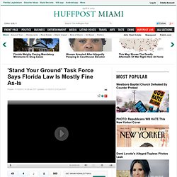 'Stand Your Ground' Task Force Says Florida Law Is Mostly Fine As-Is