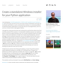 Cyrille Rossant's blog - Create a standalone Windows installer for your Python application