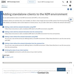 IBM Knowledge Center - Adding standalone clients to the NIM environment