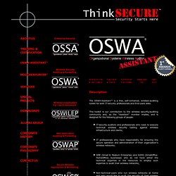 The OSWA-Assistant(tm) - a free standalone wireless auditing toolkit for both IT-professionals and End-Users alike