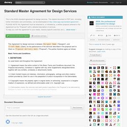 Standard Master Agreement for Design Services