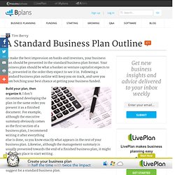 Business Plan Outline, How-to Guide and Free Business Plan Template Downloads